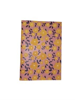 Pink Floral Notebook with Gold Glitter Flowers